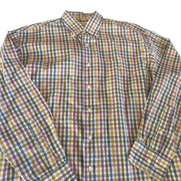 Peter Millar Shirt Mens Large Plaid Button Up Multi color casual spring - Picture 2 of 6